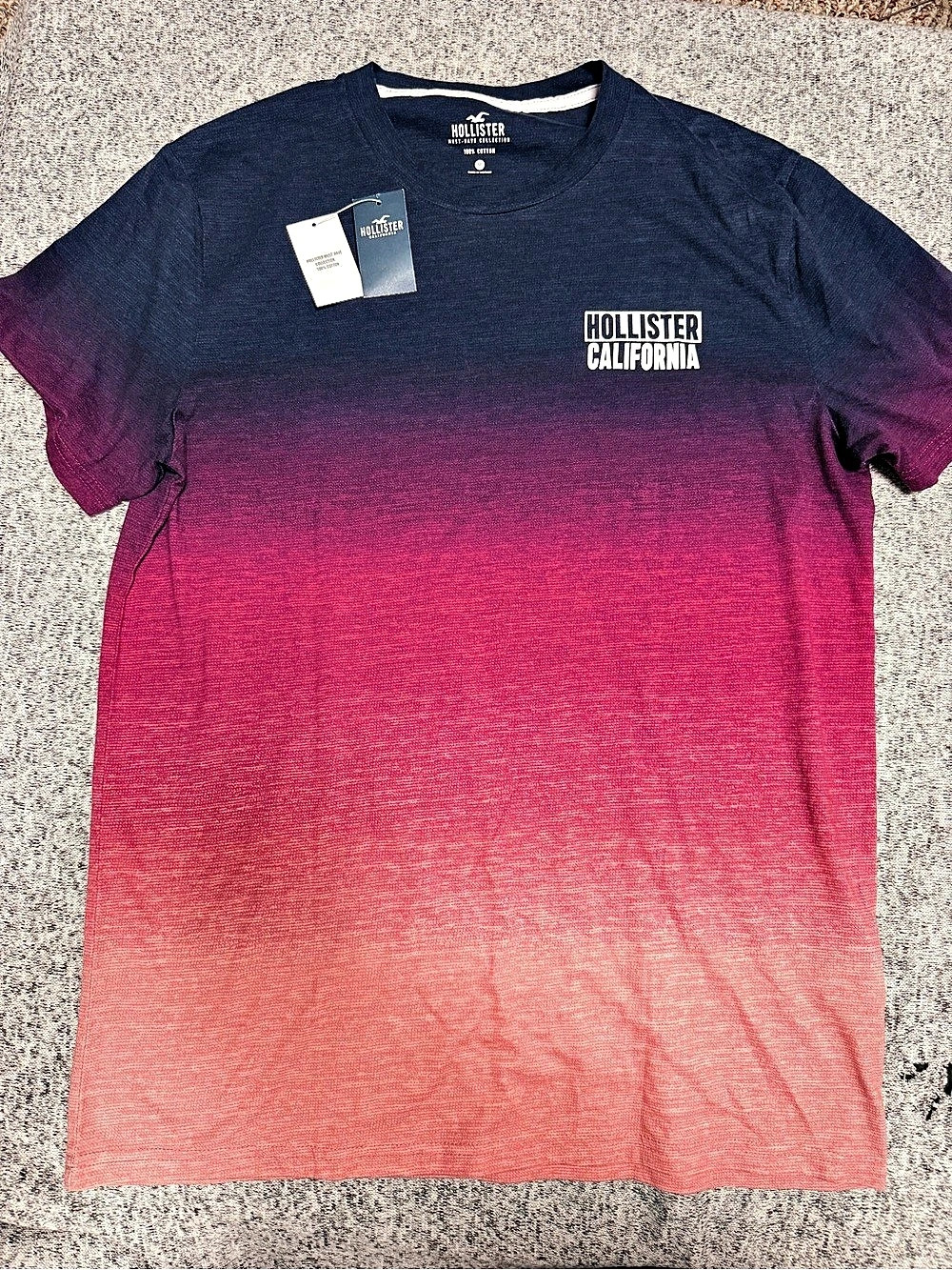 Hollister HST-WAVE Collection T-Shirt Color Block Cotton Tee Size Medium NWT